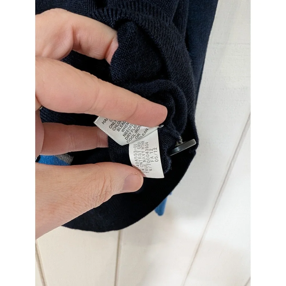 Banana Republic Extra-fine‎ Merino Wool Contrast-trim cardigan Navy Mens L